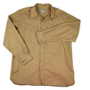 L.L Bean Flannel Shirt Pale Yellow Outdoor Long Sleeve Size XL Tall
